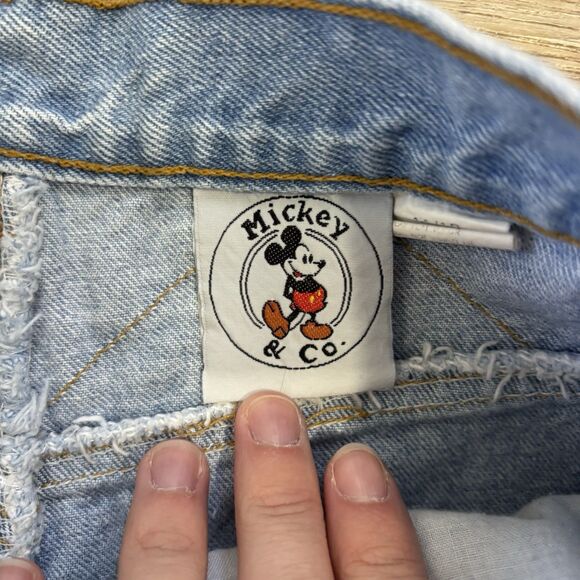 Vintage Micky Mouse Jeans Womens Size 11/12 Disney Patchwork Denim 90s - Picture 4 of 11